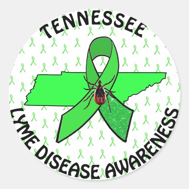 Lyme Disease Awareness IN Tennessee Sticker (Front)