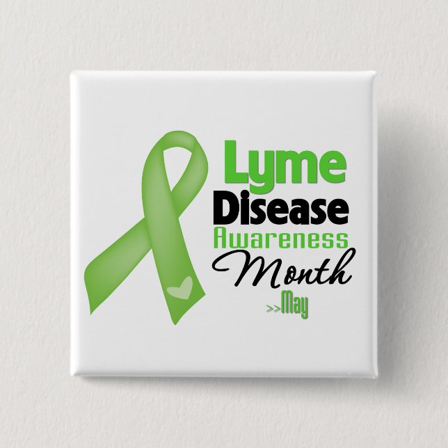 Lyme Disease Awareness Month 2 Inch Square Button (Front)