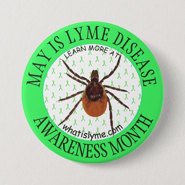 Lyme Disease Awareness Month Deer Tick Button (Front)