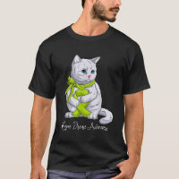 Lyme Disease Awareness Month Lime Green Ribbon Cat