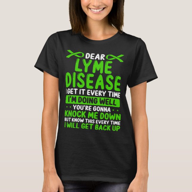 Lyme DIsease Awareness Month Lyme Disease Ribbon T-Shirt (Front)