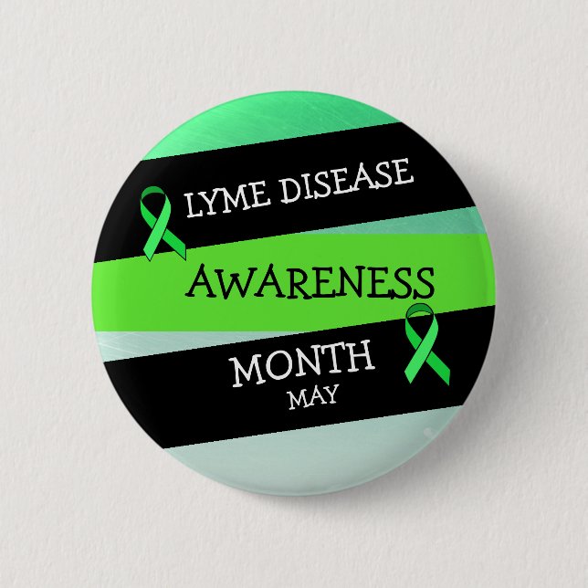 Lyme Disease Awareness Month Ribbon Button (Front)