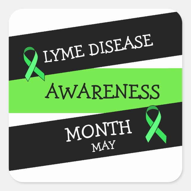 Lyme Disease Awareness Month Ribbon Stickers (Front)