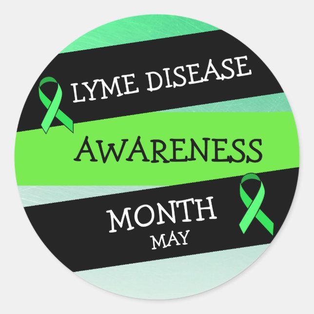 Lyme Disease Awareness Month Ribbon Stickers (Front)