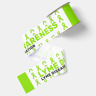 Lyme Disease Awareness Pattern Ribbon Grosgrain Ribbon