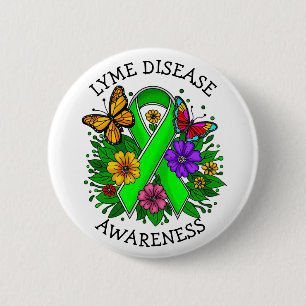 Lyme Disease Awareness Ribbon 2 Inch Round Button