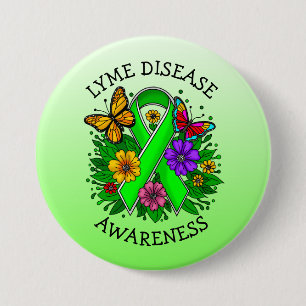 Lyme Disease Awareness Ribbon 3 Inch Round Button