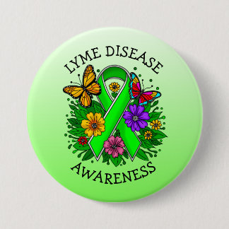 Lyme Disease Awareness Ribbon 3 Inch Round Button