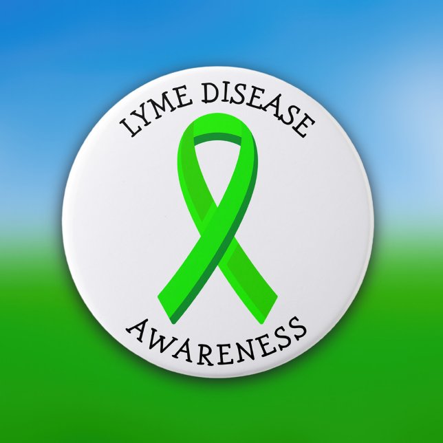 Lyme Disease Awareness Ribbon 3 Inch Round Button (Creator Uploaded)