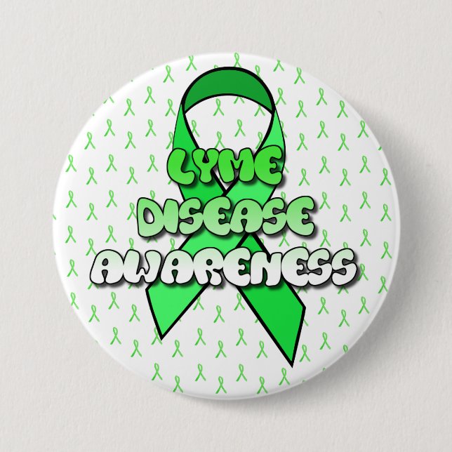 Lyme Disease Awareness Ribbon Button (Front)