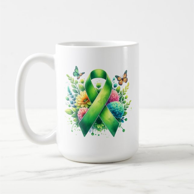Lyme Disease Awareness Ribbon Coffee Mug (Left)