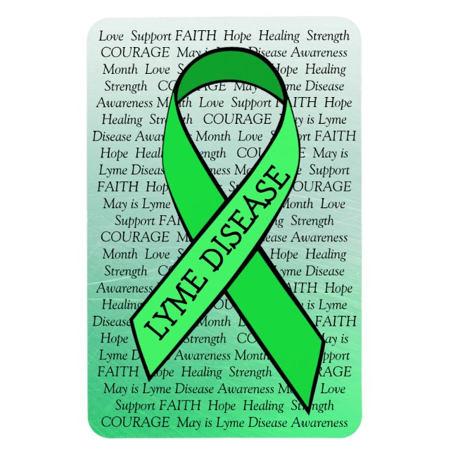 Lyme Disease Awareness Ribbon Green Magnet (Vertical)