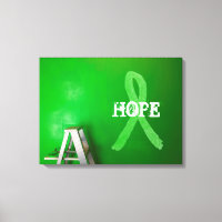 Lyme Disease Awareness Ribbon HOPE Wall Canvas Art
