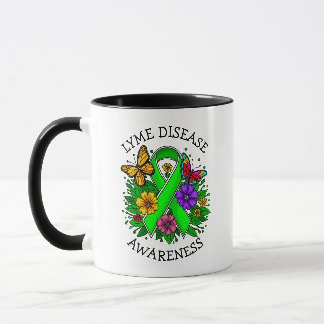 Lyme Disease Awareness Ribbon Mug (Left)