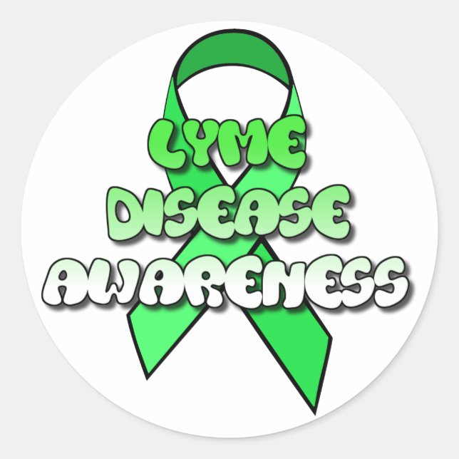 Lyme Disease Awareness Ribbon Stickers (Front)
