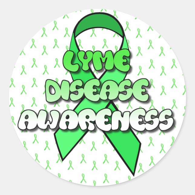 Lyme Disease Awareness Ribbon Stickers (Front)