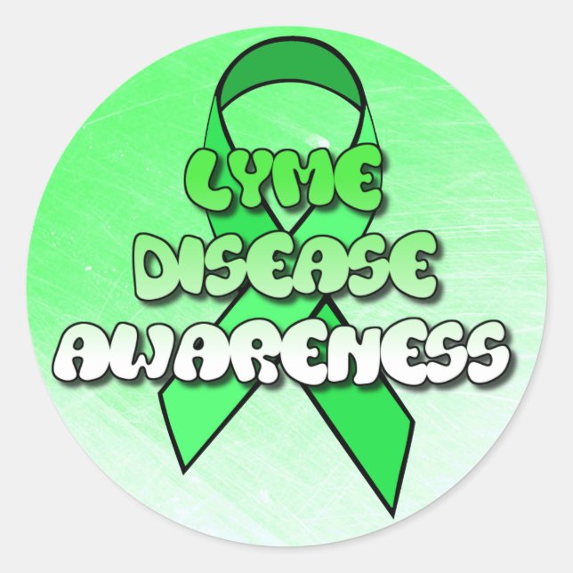 Lyme Disease Awareness Ribbon Stickers (Front)