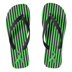 Lyme Disease Awareness Ribbon Striped Sandals
