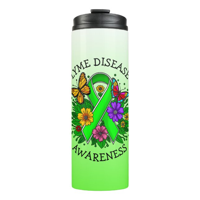 Lyme Disease Awareness Ribbon Thermal Tumbler (Front)
