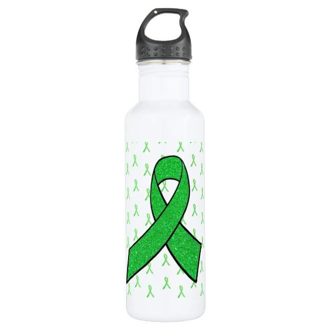 Lyme Disease Awareness Ribbon Water Bottle (Front)