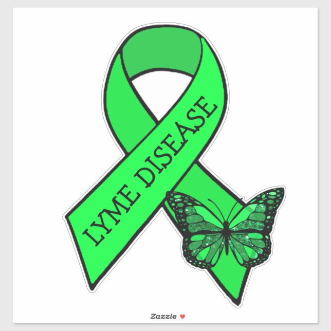 Lyme Disease Awareness Ribbons Butterfly Sticker (Sheet)