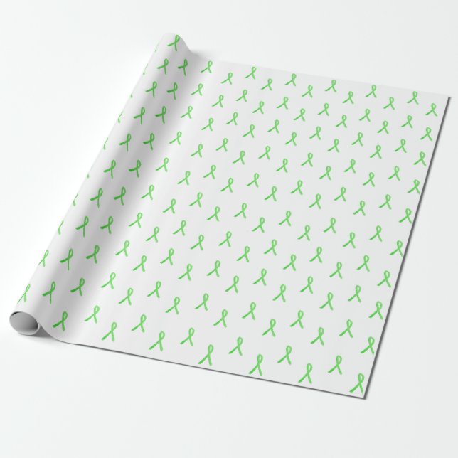 Lyme Disease Awareness Ribbons Gift Wrap (Unrolled)