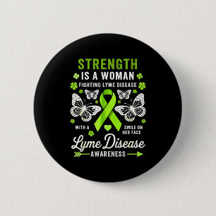 Lyme disease awareness women butterfly lyme 2 inch round button