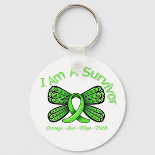 Lyme Disease Butterfly I Am A Survivor Keychain
