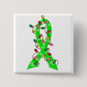 Lyme Disease Christmas Lights Ribbon 2 Inch Square Button