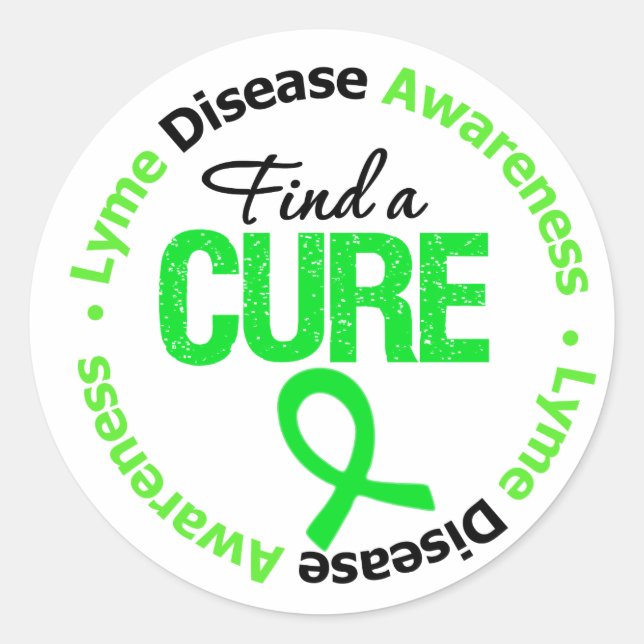Lyme Disease Find A Cure Classic Round Sticker (Front)
