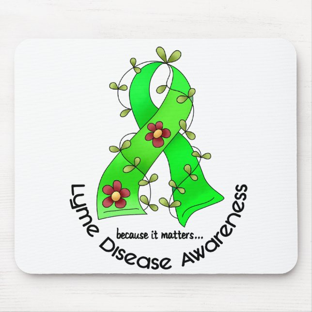 Lyme Disease Flower Ribbon 1 Mouse Pad (Front)