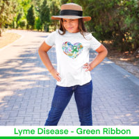Lyme Disease Heart, Green Ribbon Awareness, Girls