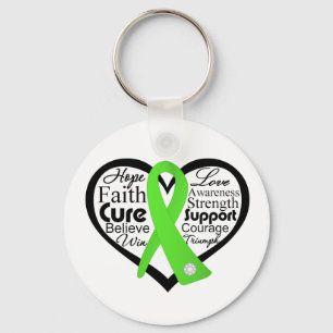 Lyme Disease Heart Ribbon Collage Keychain