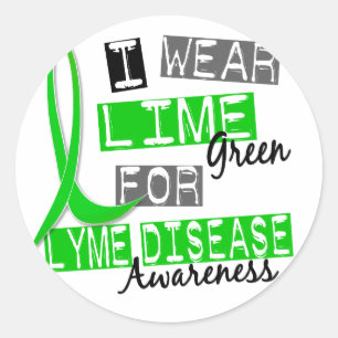 Lyme Disease I Wear Lime Green For Awareness 37 Classic Round Sticker