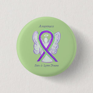 Lyme Disease & Pain Awareness Ribbon Buttons