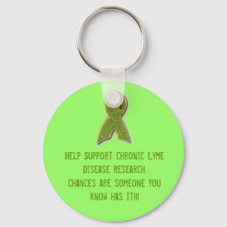 lyme disease ribbon, Help Support Chronic Lyme ... Keychain