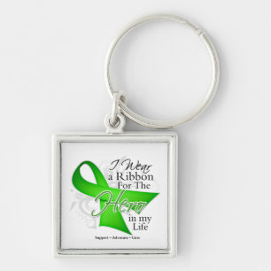 Lyme Disease Ribbon Hero in My Life Keychain