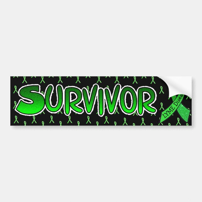 Lyme Disease Survivor Awareness Ribbons Bumper Sticker (Front)