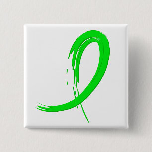 Lyme Disease's Lime Green Ribbon A4 2 Inch Square Button