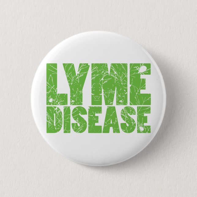 Lyme Green "Lyme Disease" design with ticks 2 Inch Round Button (Front)