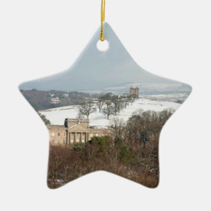 Lyme Hall and The Cage Winter Thank You Card Photo Ceramic Ornament