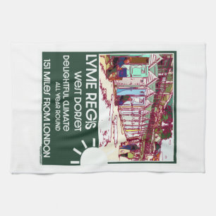 Lyme Regis Dorset England Vintage British Holiday Kitchen Towel