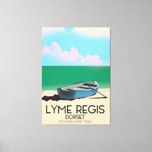 Lyme Regis, dorset Vintage travel poster. Canvas Print