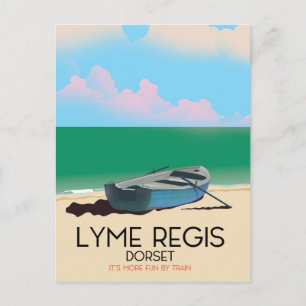 Lyme Regis, dorset Vintage travel poster. Postcard