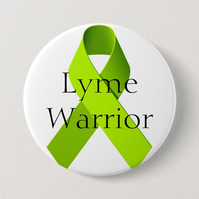 Lyme Warrior 3 Inch Round Button (Front)