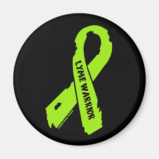 LYME WARRIOR/ torn ribbon Magnet (Front)