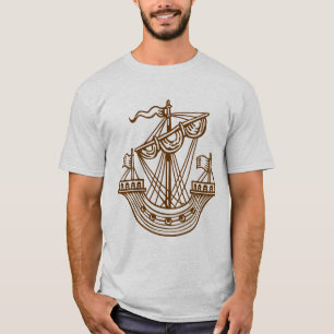 Lymphad (navire héraldique) - T-shirt noyer