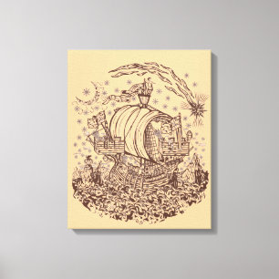 Lymphad on a Night Sea Canvas Print