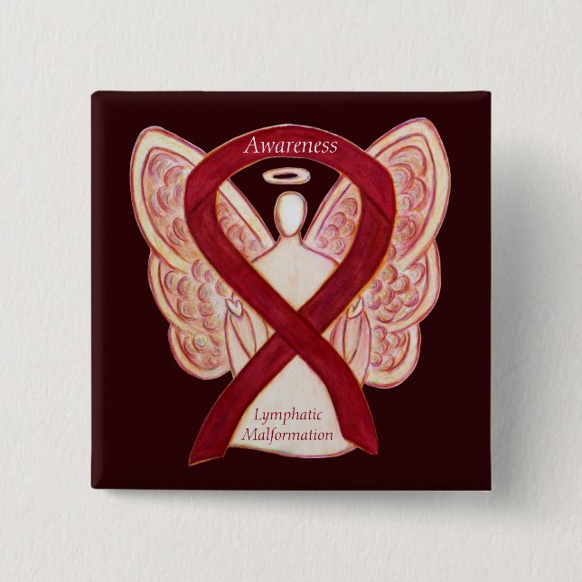 Lymphatic Malformation Awareness Ribbon Angel Pin (Front)