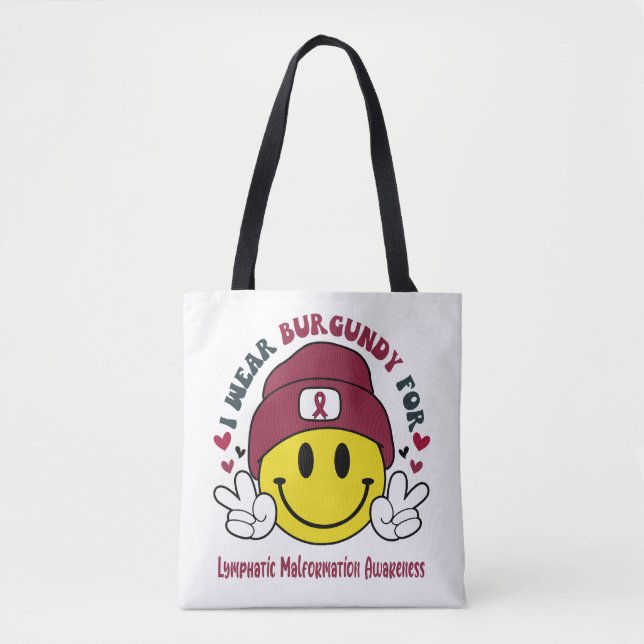 Lymphatic Malformation Awareness Ribbon Support  Tote Bag (Front)